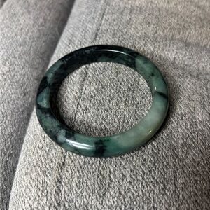 Green and Black Jade Bangle Bracelet